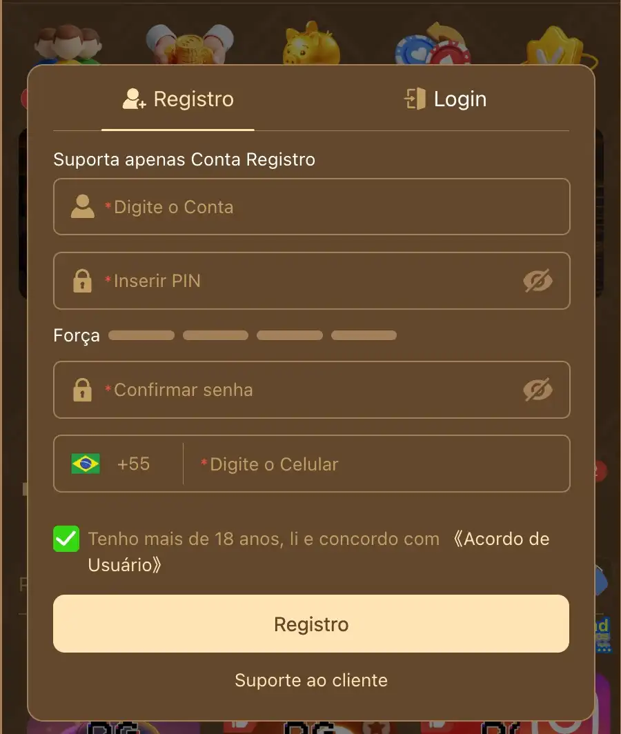 registro e login